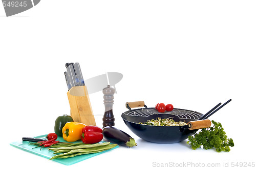Image of Preparing wok 