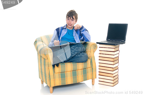 Image of Boy doing homework