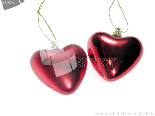 Image of Christmas glass hearts