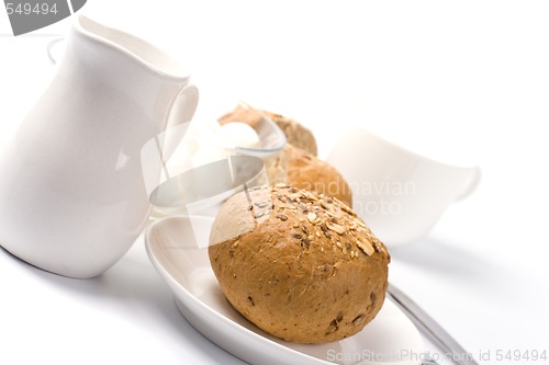 Image of bread, milk and mozzarella