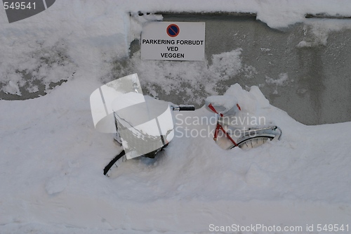 Image of Bike covered in snow