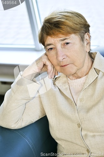 Image of Sad elderly woman