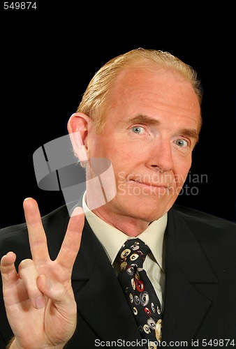 Image of Peace Sign Businessman