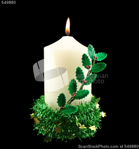 Image of Christmas Candle With Holly
