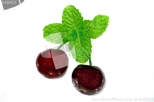Image of Cherries With Mint