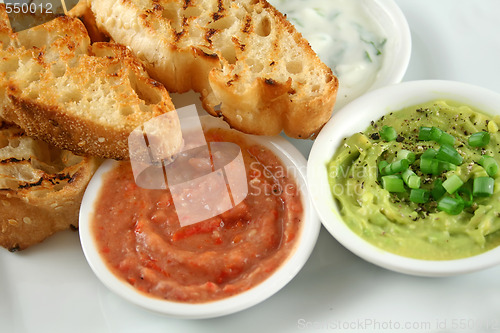 Image of Three Dips And Turkish Bread
