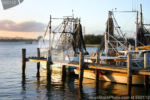 Image of Jetty With Trawlers