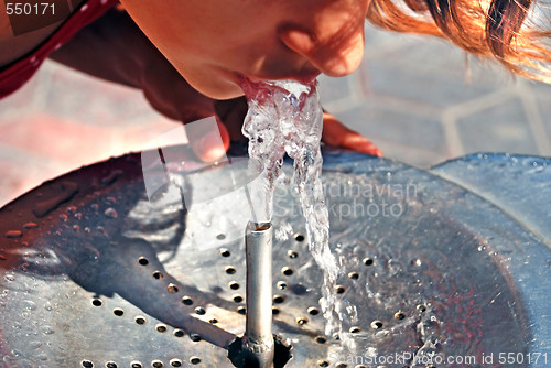 Image of Drinking from water fountain