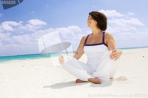 Image of meditation on the beach