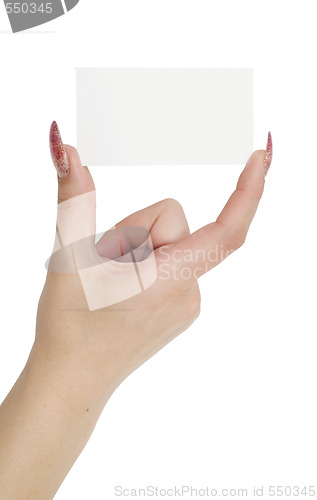 Image of business card and hand