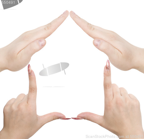 Image of hand home symbol
