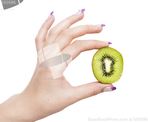 Image of kiwi in hand