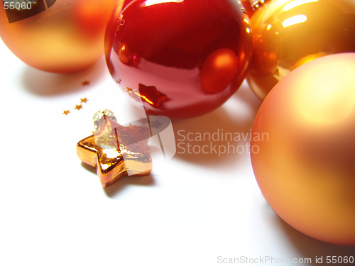 Image of christmas baubles + star
