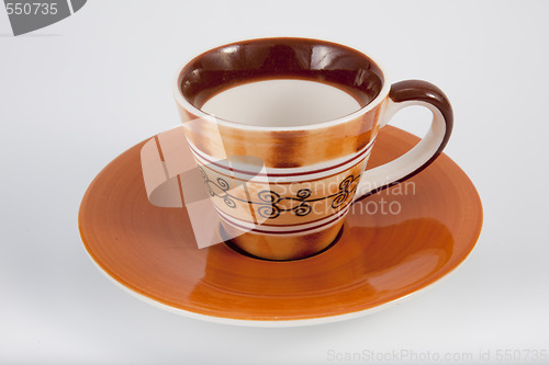 Image of Orange Coffee Cup on White background 
