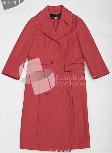 Image of Red shining a female dress with buttons