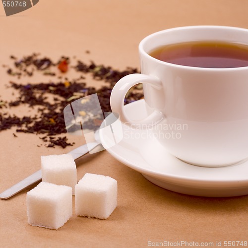 Image of cup of tea and sugar