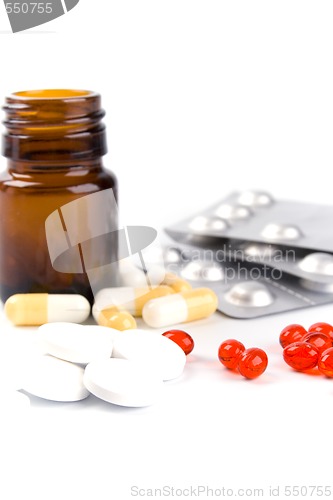 Image of different pills closeup
