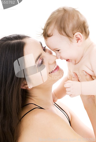 Image of baby boy in mother hands