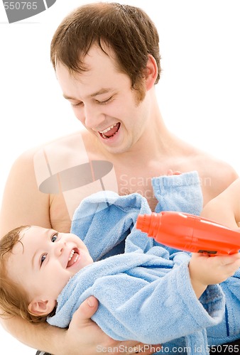 Image of baby boy in father hands