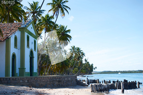 Image of Church in a tropical beach in Brazil 