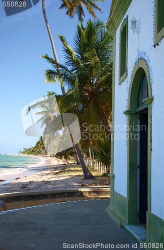 Image of Church in a tropical beach in Brazil 