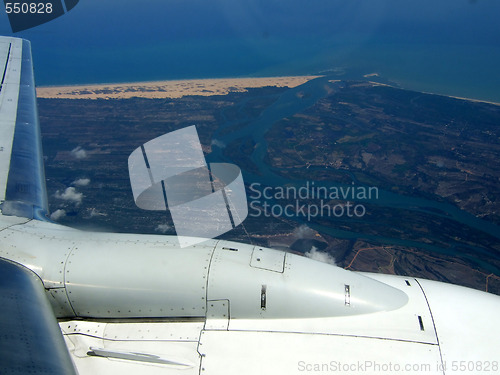 Image of brazilian coastline seen from the plane