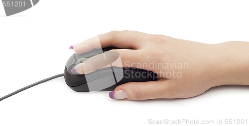 Image of optical mouse in a hand