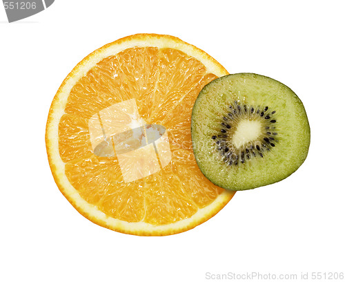 Image of orange and kiwi slice