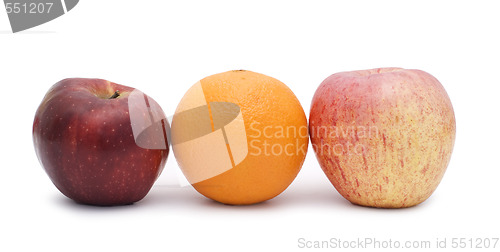 Image of orange and red apple