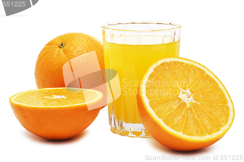 Image of orange juice and fruits