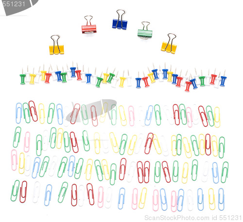 Image of paperclips and pins background