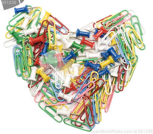 Image of paperclip and pin heart