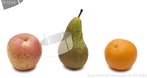 Image of pear, apple and orange