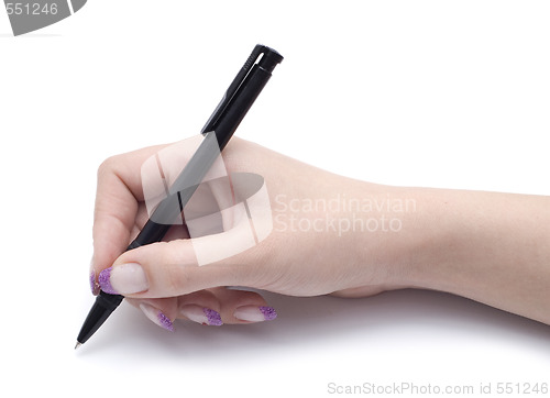 Image of pen in hand