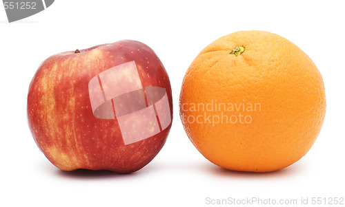 Image of red apple and orange 