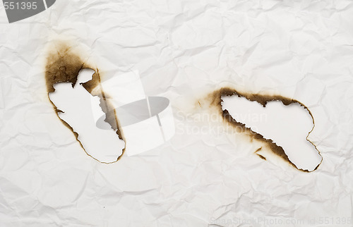 Image of burnt holes 