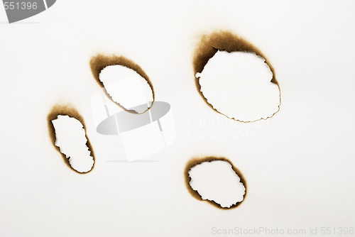 Image of burnt holes in paper