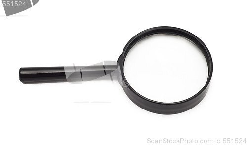 Image of magnifying glass on white