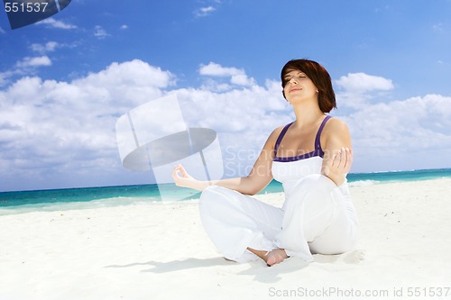Image of meditation on the beach
