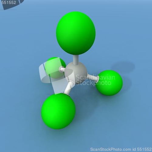 Image of carbon tetrachloride molecule