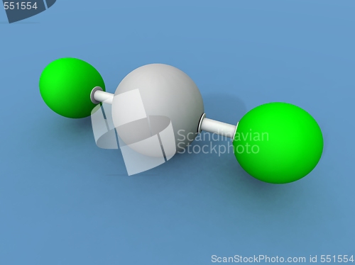 Image of xenon difluoride molecule 