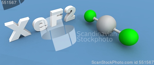 Image of xenon difluoride molecule 