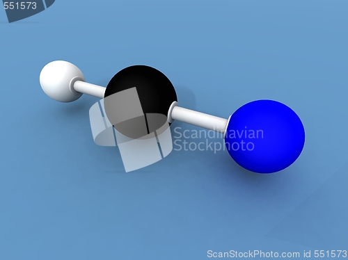 Image of hydrogen cyanide molecule