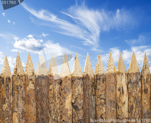 Image of wooden fence and sky