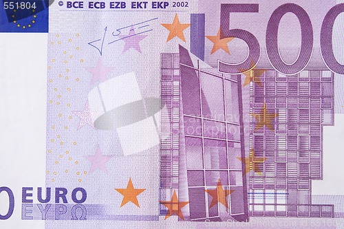 Image of 500 Euro Note Stars Macro