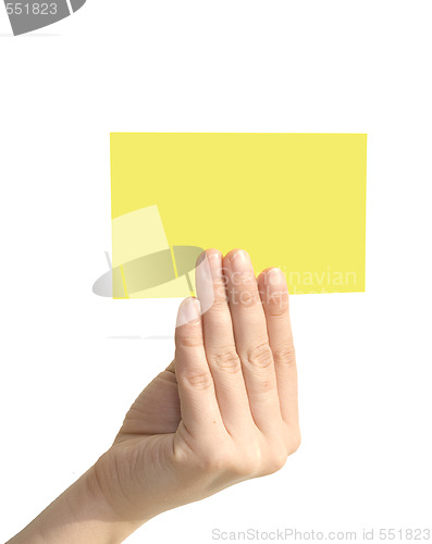 Image of blank in a hand