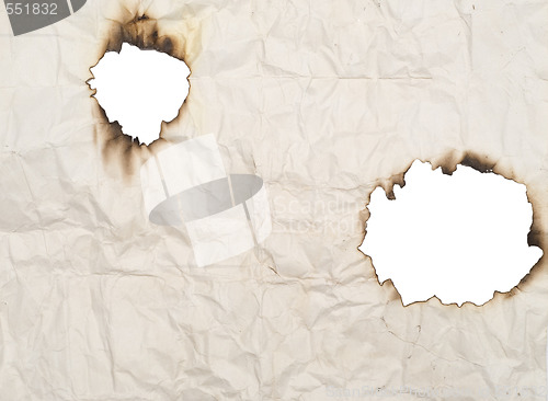 Image of burned holes