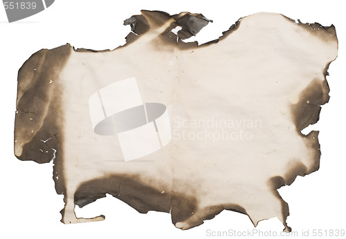 Image of burnt edge paper on white
