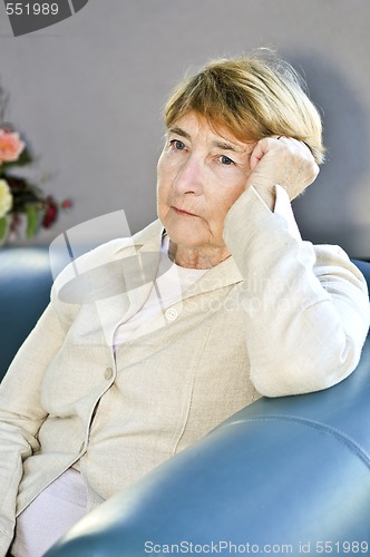 Image of Sad elderly woman