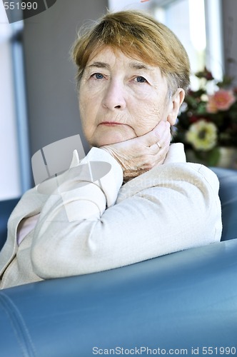 Image of Sad elderly woman